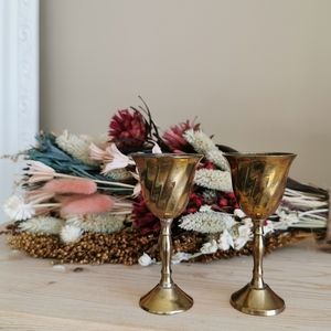 $5 Add-on: Brass Candle Holders Set of Two